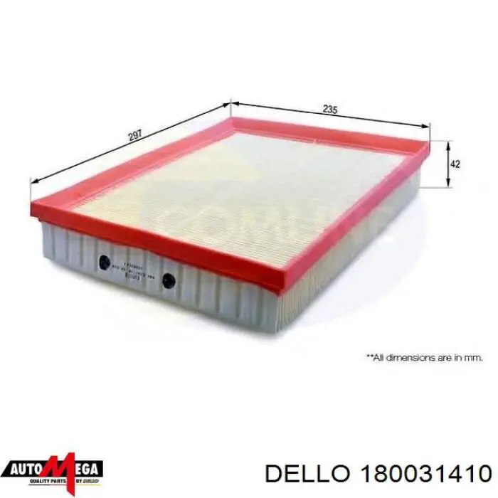 Элемент воздушного фильтра Dello/Automega 180031410 цена, от 4.96 USD