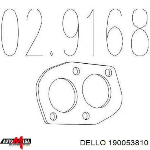 190053810 Dello/Automega прокладка приемной трубы глушителя