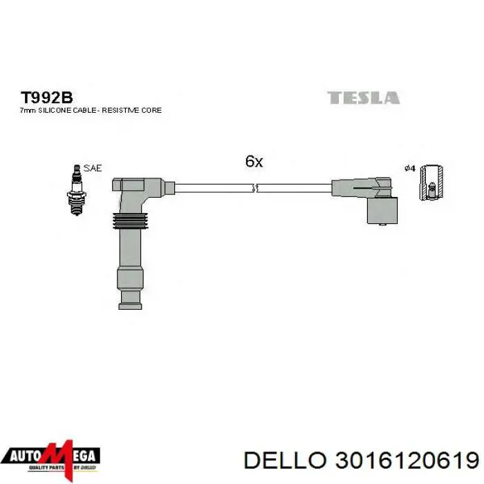 3016120619 Dello/Automega Провода высоковольтные
