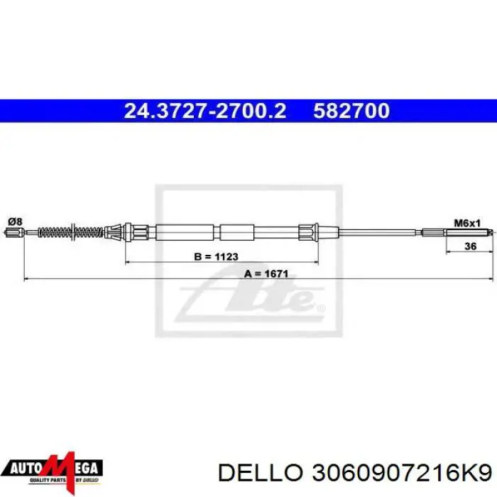 Купить 3060907216K9 Dello/Automega Тормоз стояночный