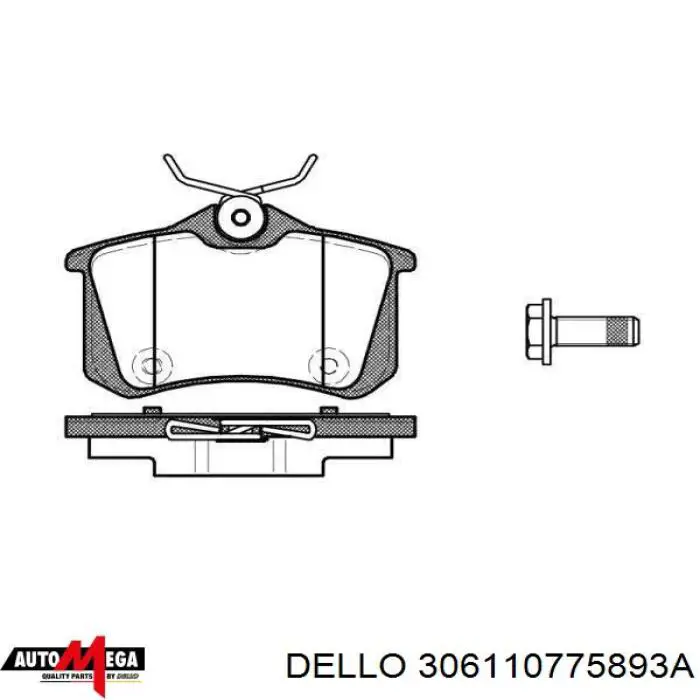 Тормозной шланг задний Dello/Automega 306110775893A цена, от 4.24 USD