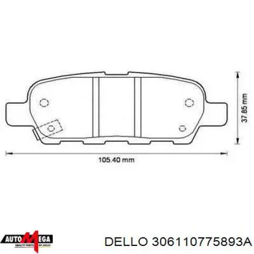 Купить 306110775893A Dello/Automega Задний тормозной шланг