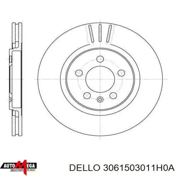 3061503011H0A Dello/Automega диск тормозной передний