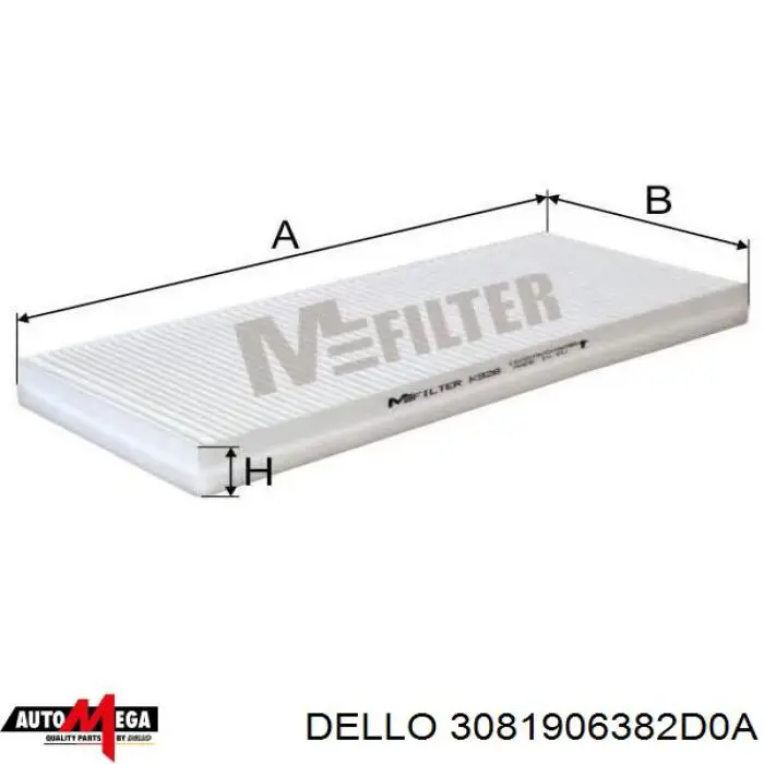 Фильтр салона 3081906382D0A Dello/Automega