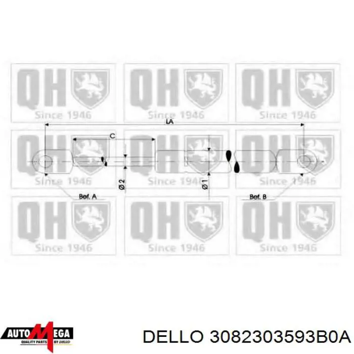 Купить 3082303593B0A Dello/Automega Амортизатор под капот