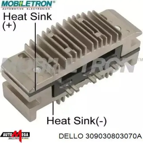 Купить 309030803070A Dello/Automega Реле регулятор напряжения генератора