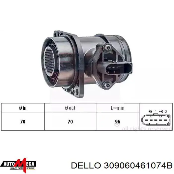 Датчик массового расхода воздуха Dello/Automega 309060461074B цена, от 31.77 USD