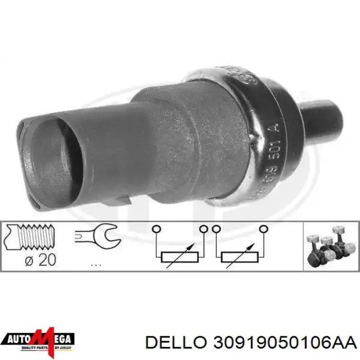 Датчик температуры жидкости Dello/Automega 30919050106AA