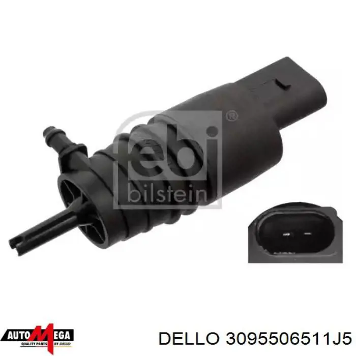 3095506511J5 Dello/Automega насос-мотор омывателя стекла переднего