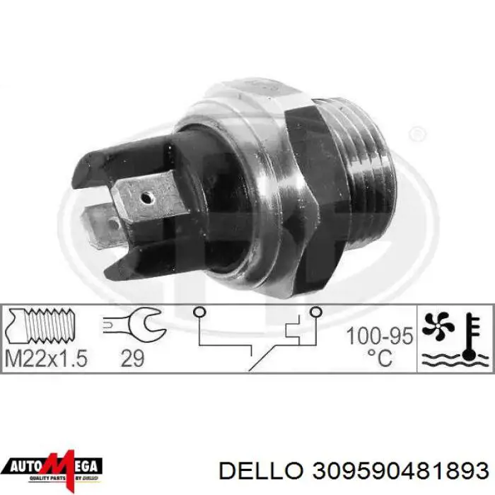 Купить 309590481893 Dello/Automega Датчик включения вентилятора радиатора 