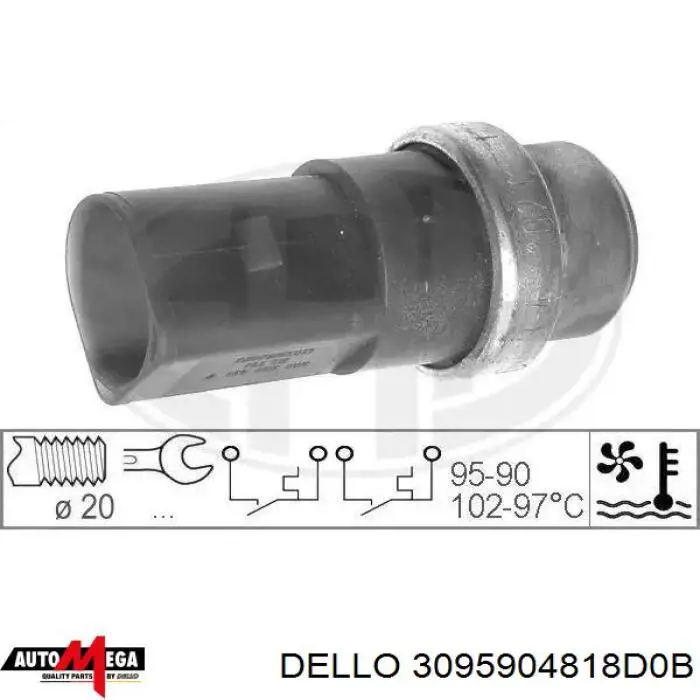 Датчик температуры радиатора Dello/Automega 3095904818D0B цена, от 6.78 USD