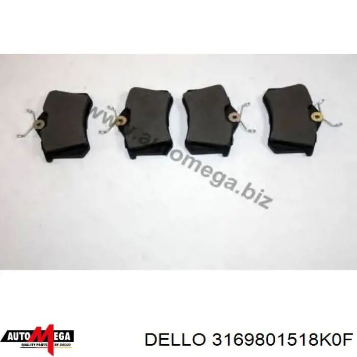 3169801518K0F Dello/Automega колодки тормозные передние дисковые
