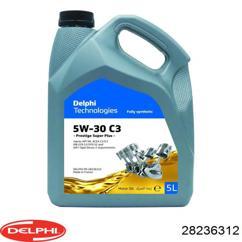 Моторное масло Delphi PRESTIGE SUPER PLUS C3 5W-30 Синтетическое 5л (28236312)