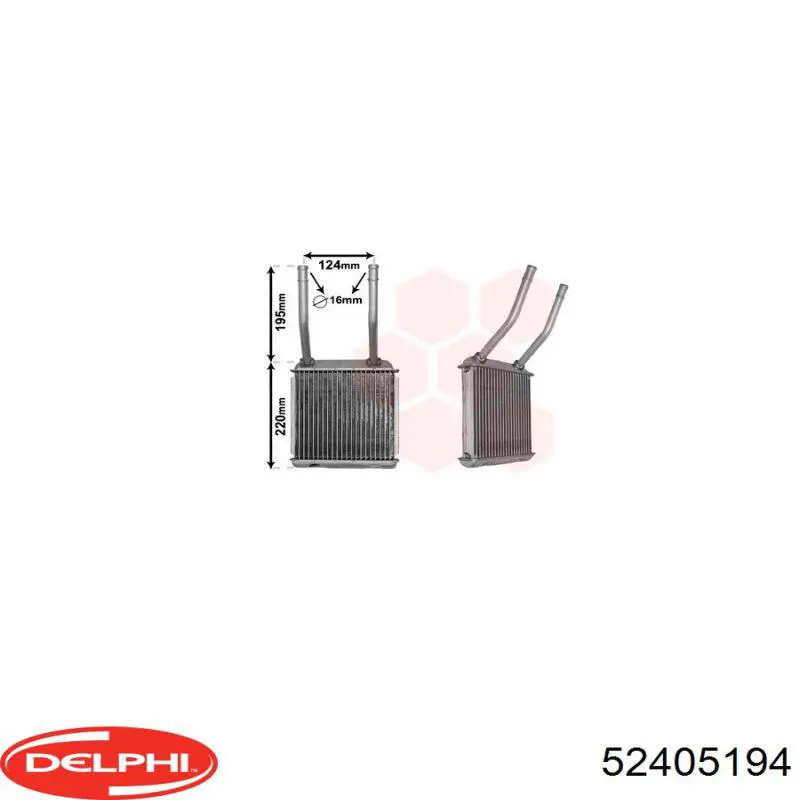 Радиатор печки (отопителя) Delphi 52405194 цена, от 25.11 USD