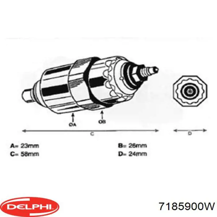 Клапан ПНВТ (дизель-стоп) 7185900W Delphi