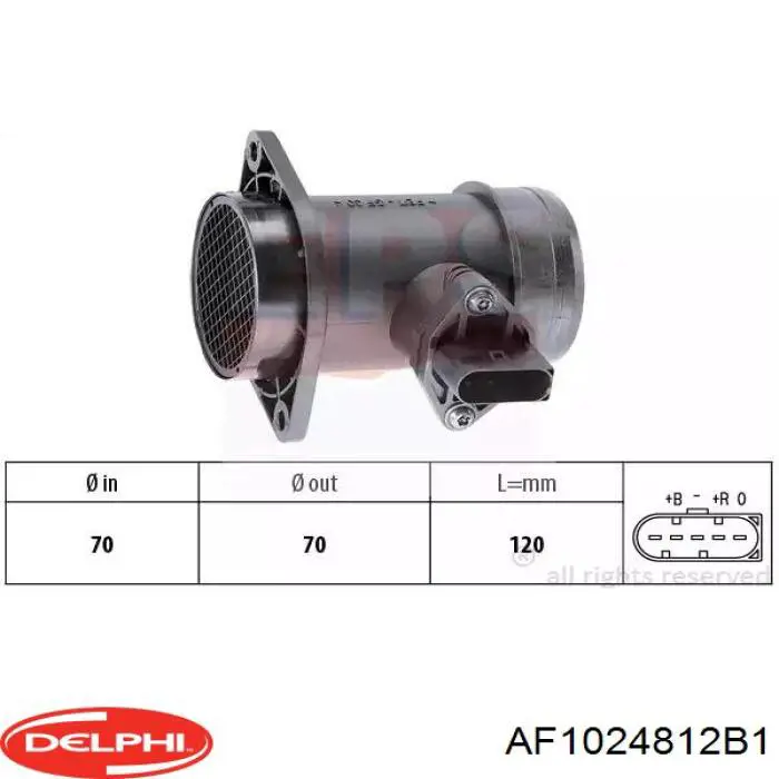 AF10248-12B1 Delphi sensor de fluxo (consumo de ar, medidor de consumo M.A.F. - (Mass Airflow))