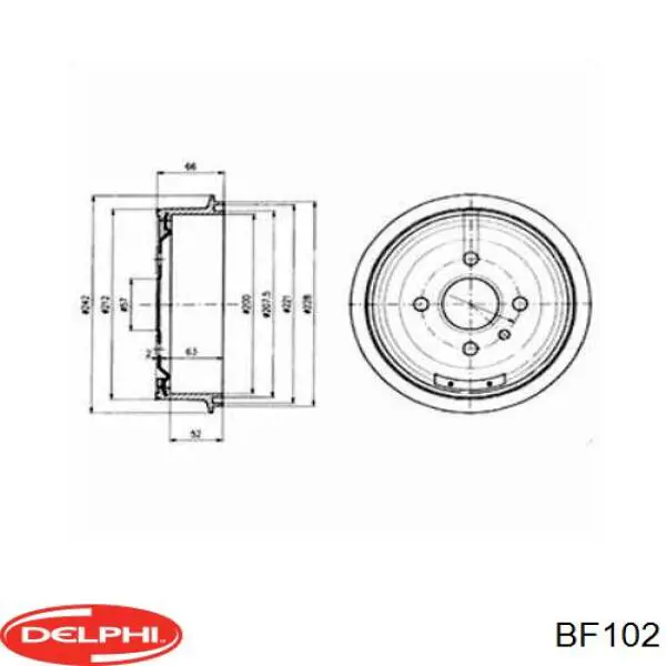 BF102 Delphi tambor do freio traseiro