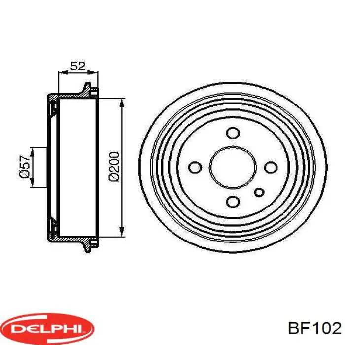 Барабан гальмівний задній BF102 Delphi