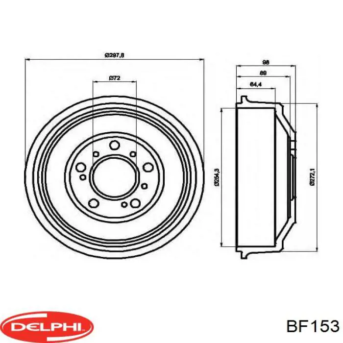 Купить BF153 Delphi Тормозной барабан