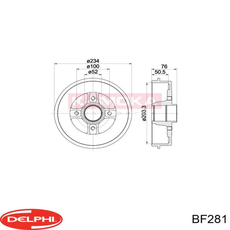 Тормозной барабан BF281 Delphi