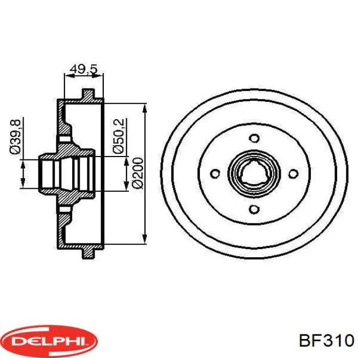 Барабан тормозной задний Delphi BF310 цена, от 28.12 USD