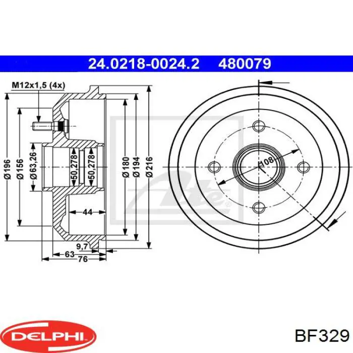 Тормозной барабан BF329 Delphi