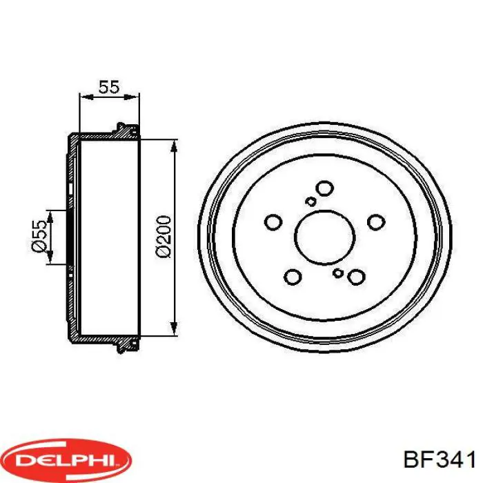 BF341 Delphi tambor do freio traseiro