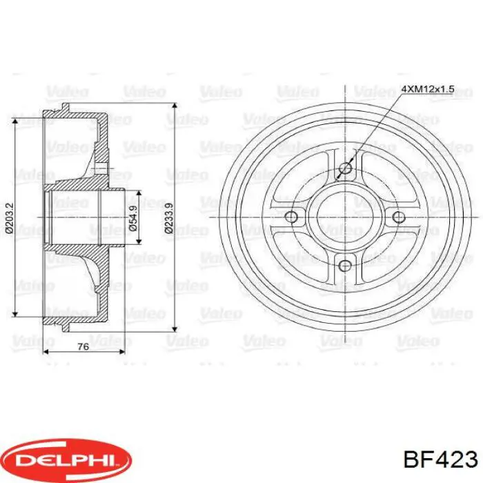 Тормозной барабан BF423 Delphi