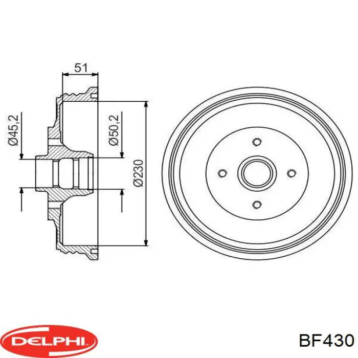 Тормозной барабан BF430 Delphi