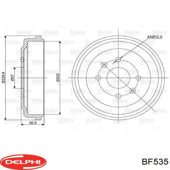 Тормозной барабан BF535 Delphi