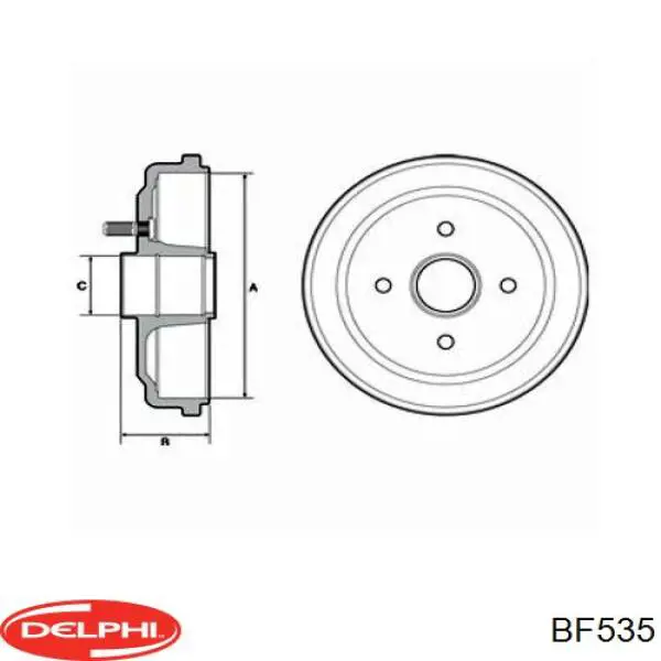 BF535 Delphi барабан тормозной задний