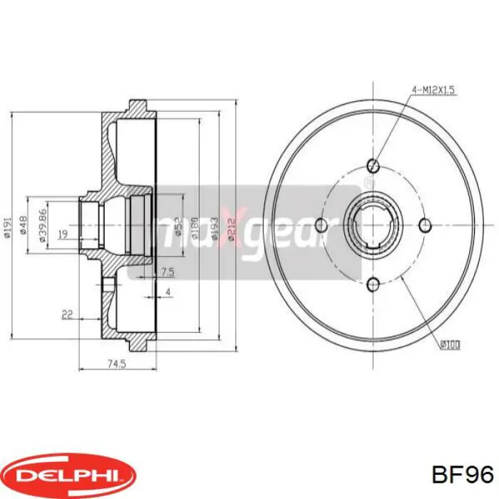 Барабан тормозной задний Delphi BF96 цена, от 27.58 USD