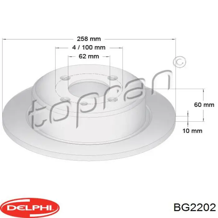 BG2202 Delphi диск тормозной задний