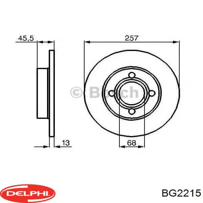 BG2215 Delphi disco do freio dianteiro