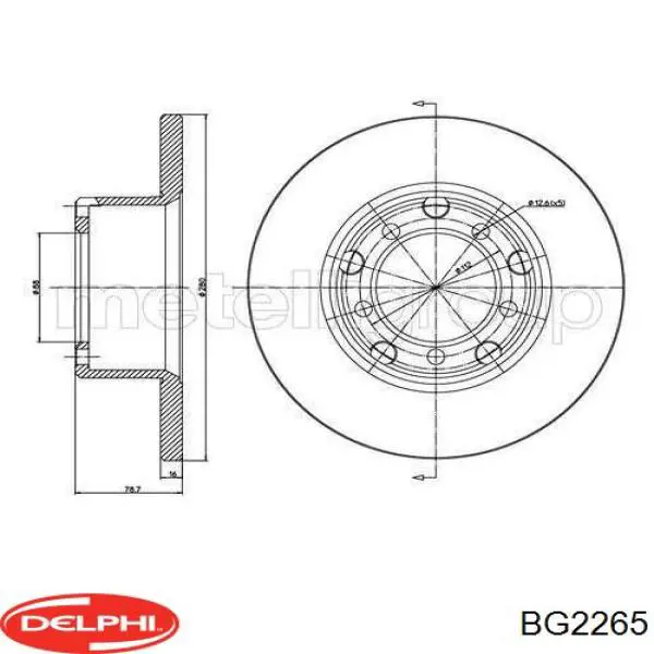 BG2265 Delphi диск тормозной передний