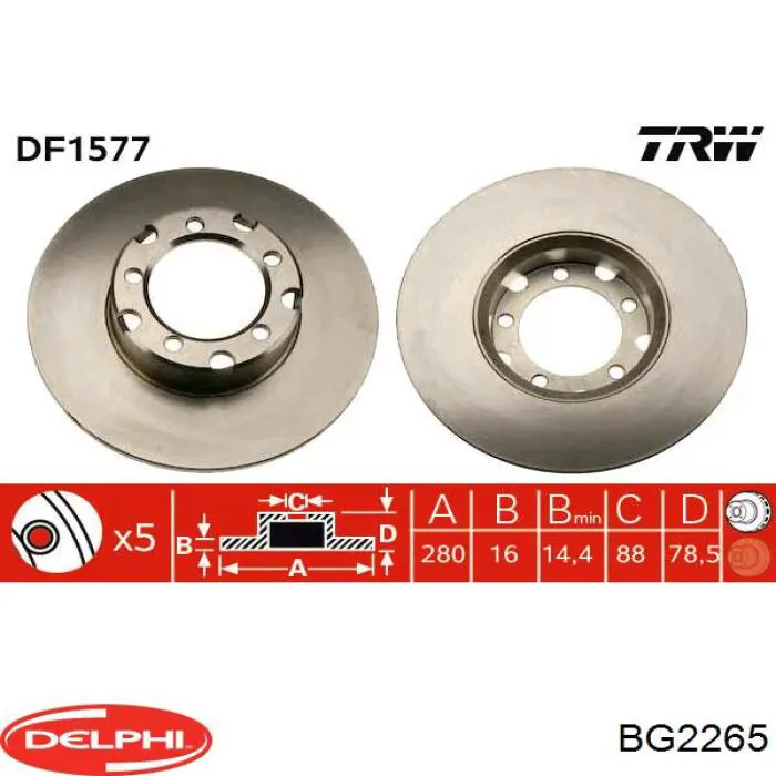 Тормоз дисковый передний Delphi BG2265 цена, от 36.95 USD