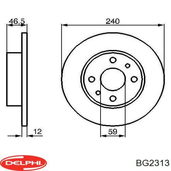 Передние тормозные диски BG2313 Delphi