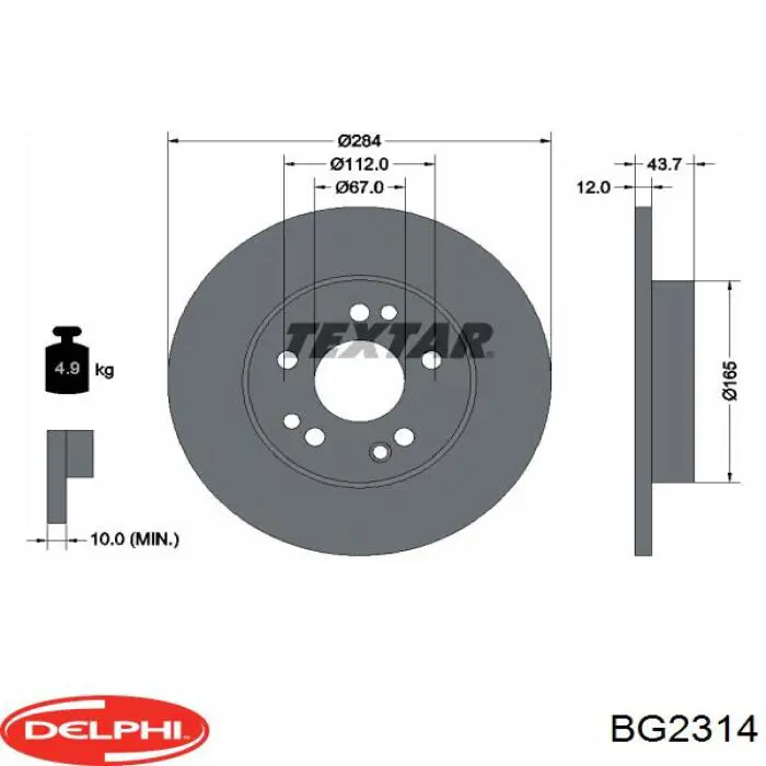Купить BG2314 Delphi Ротор тормозной