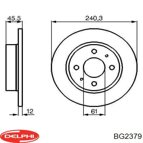 Передние тормозные диски BG2379 Delphi