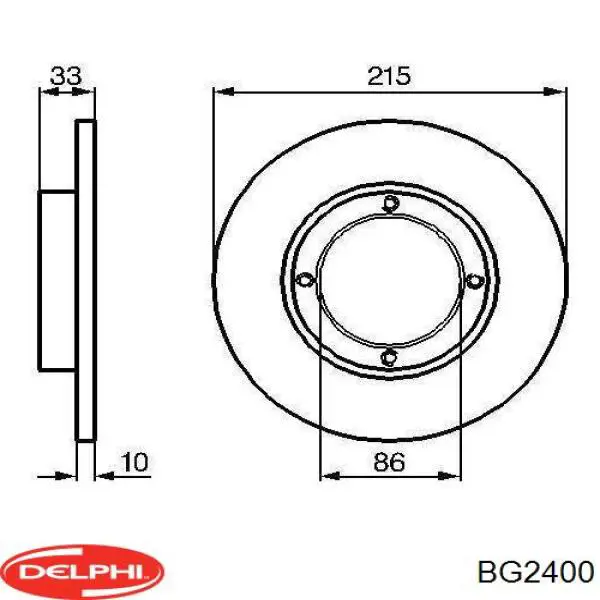 Передние тормозные диски BG2400 Delphi