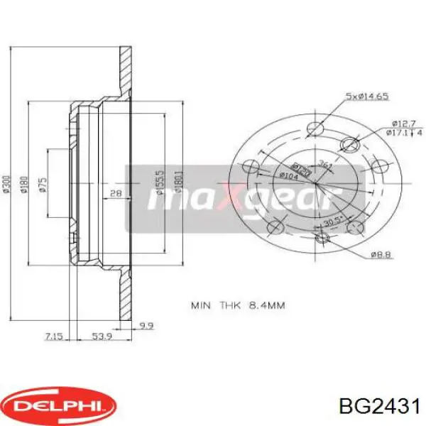 Купить BG2431 Delphi Диск тормозной задний