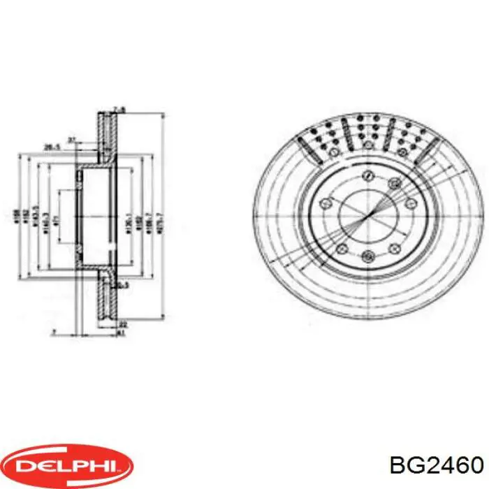 BG2460 Delphi диск тормозной передний