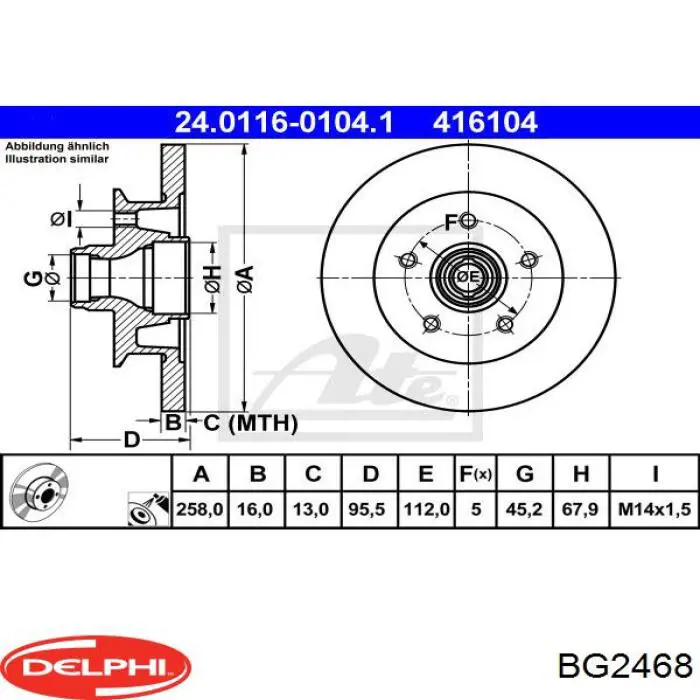 Тормоз дисковый передний Delphi BG2468 цена, от 41.13 USD
