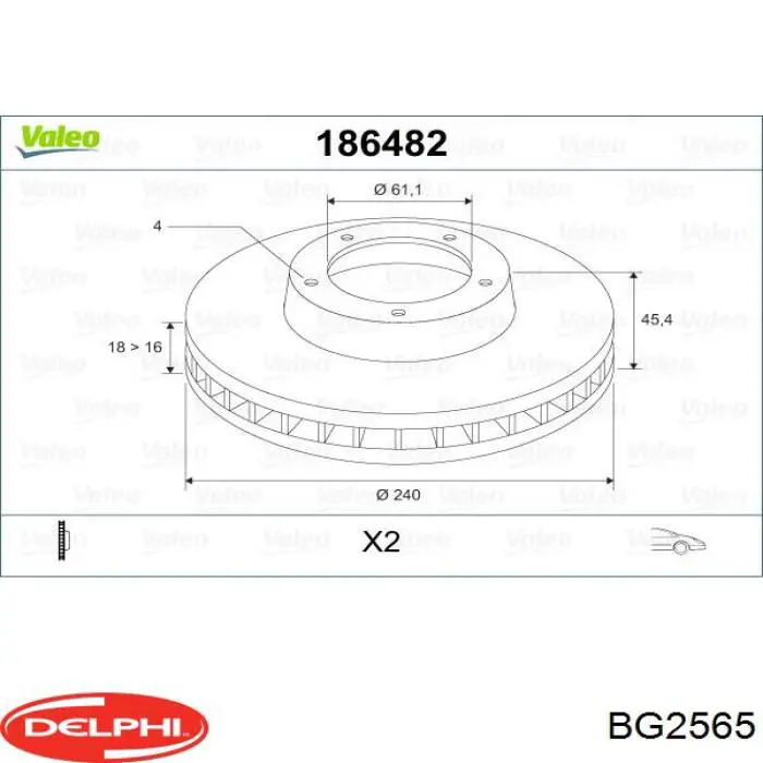 Купить BG2565 Delphi Ротор тормозной