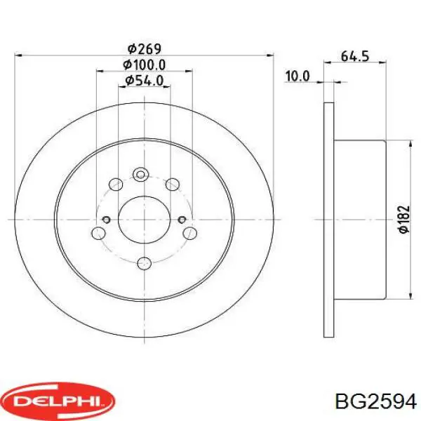 Купить BG2594 Delphi Диск тормозной задний