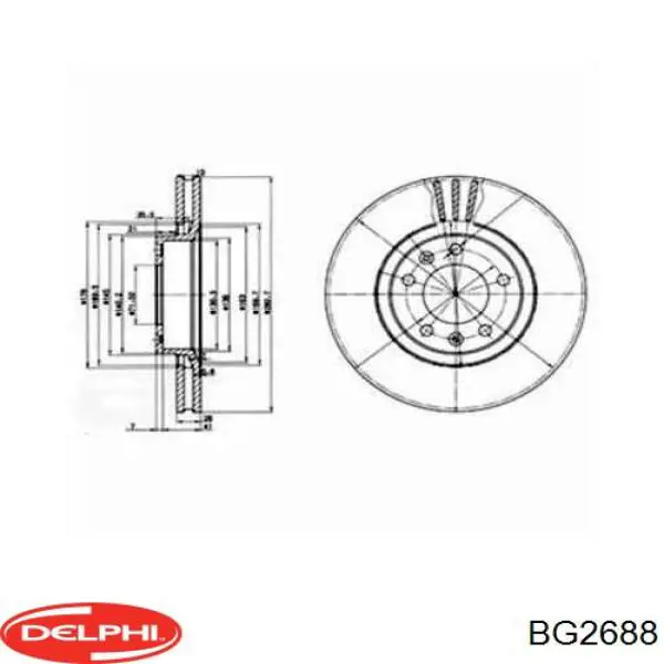 BG2688 Delphi disco do freio dianteiro