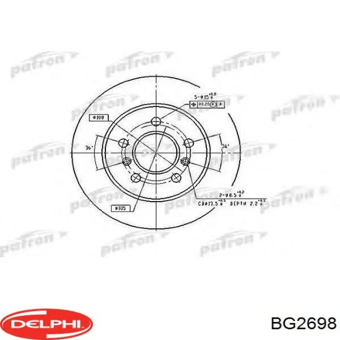 Тормозные диски BG2698 Delphi