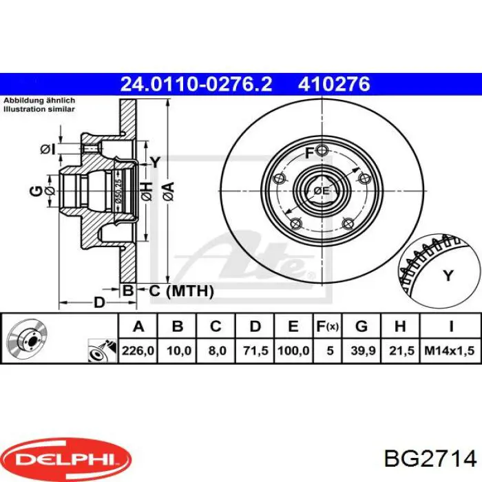 Задний тормозной диск Delphi BG2714 цена, от 29.53 USD