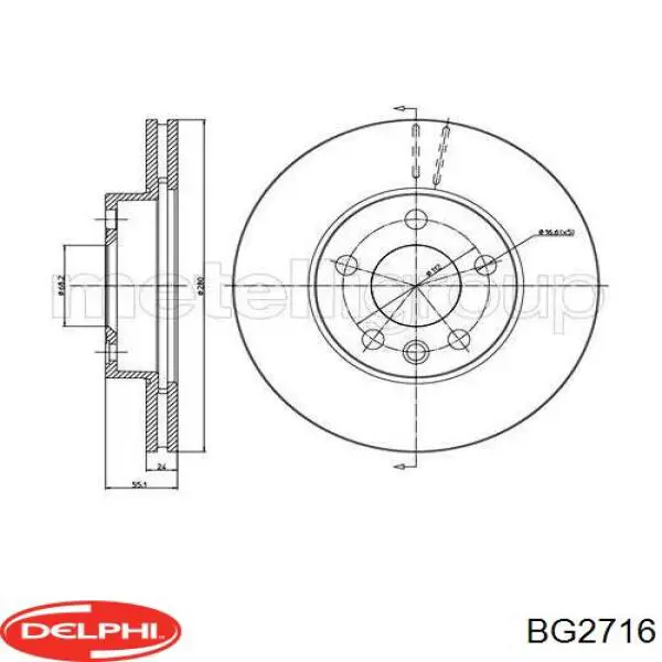 Купить BG2716 Delphi Ротор тормозной