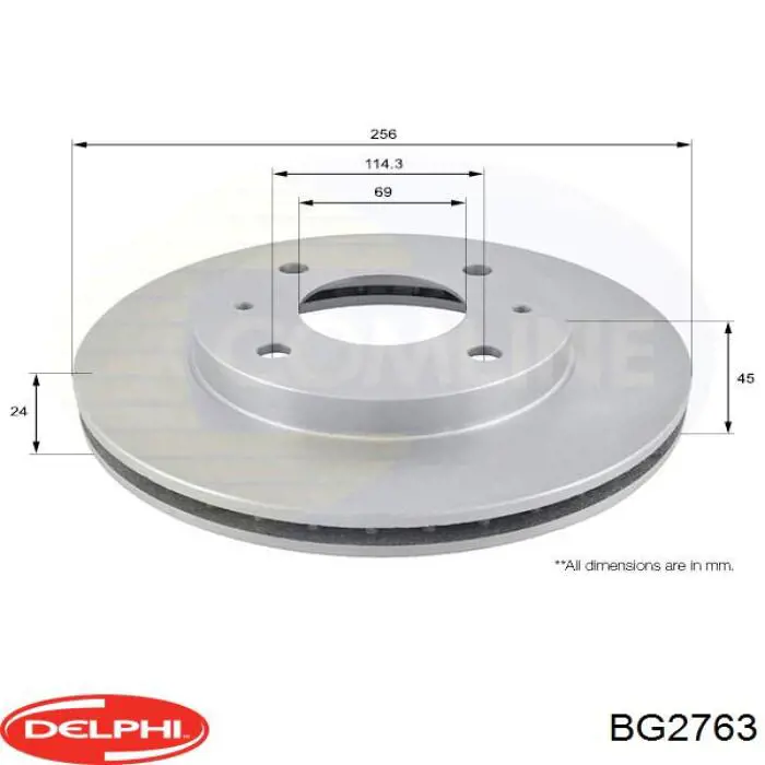 Тормоз дисковый передний Delphi BG2763 цена, от 32.03 USD